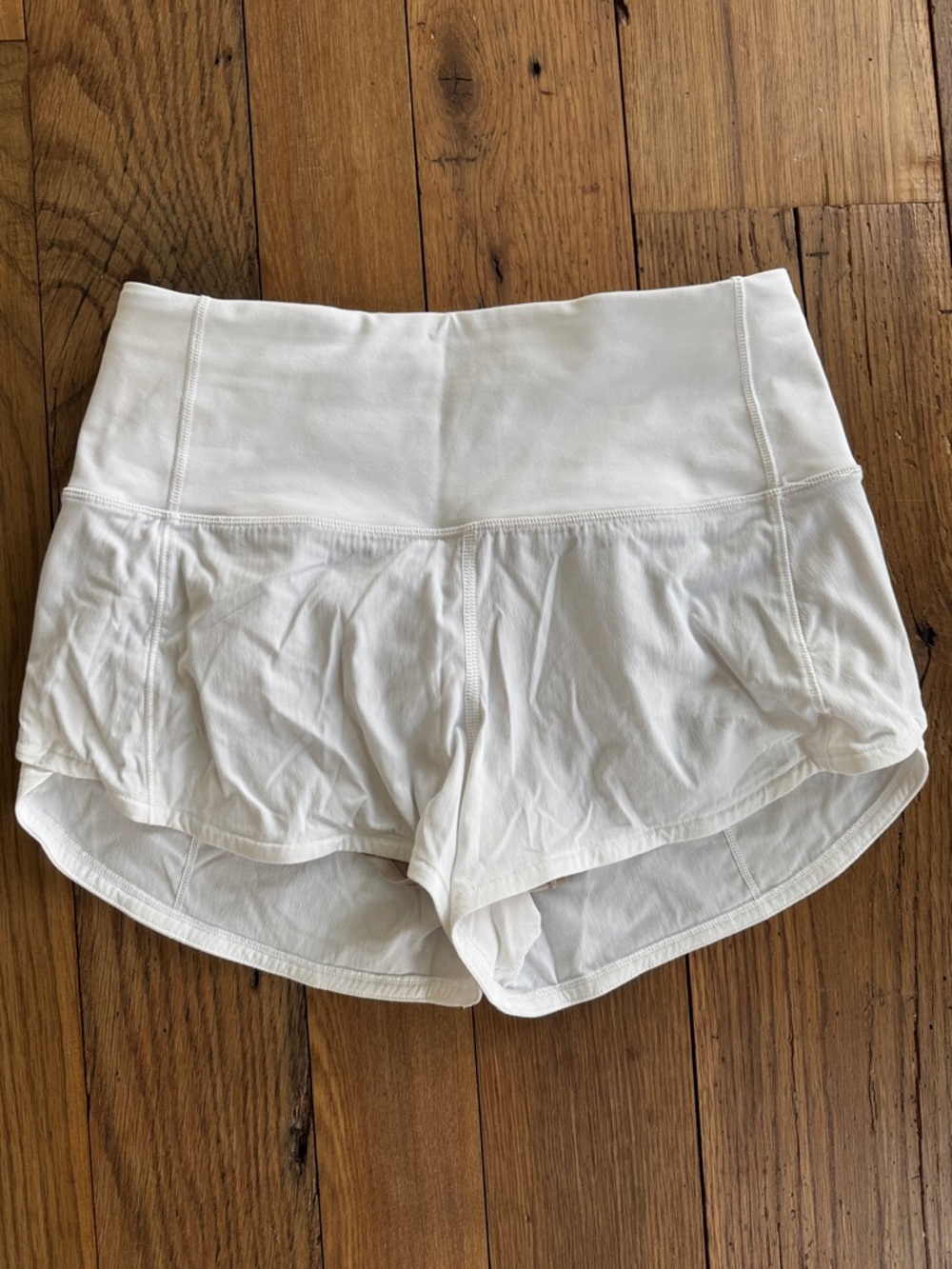 lululemon athletica White Athletic Shorts with Built-In Liner